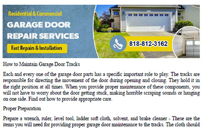 How to Maintain Garage Door Tracks in Northridge